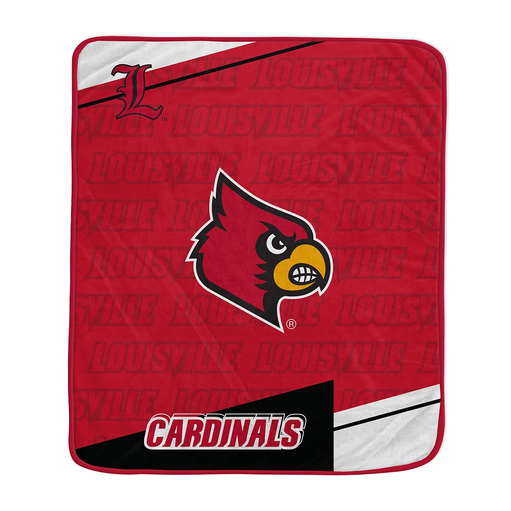 Pegasus Louisville Cardinals 50" x 60" Diagonal Ghost Ultra Soft Blanket