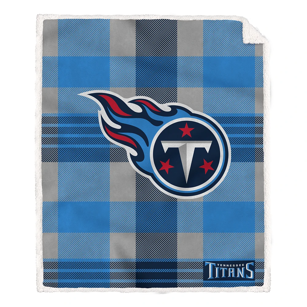 Pegasus Tennessee Titans 60” x 70” Plaid Steel Ultra Cozy Sherpa Blanket