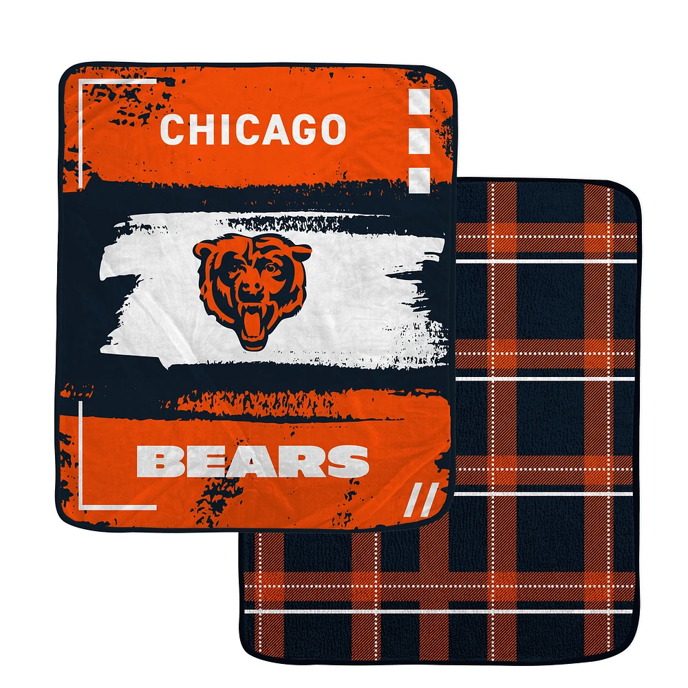 Pegasus Chicago Bears 60” x 70” Distressed Plaid Blanket