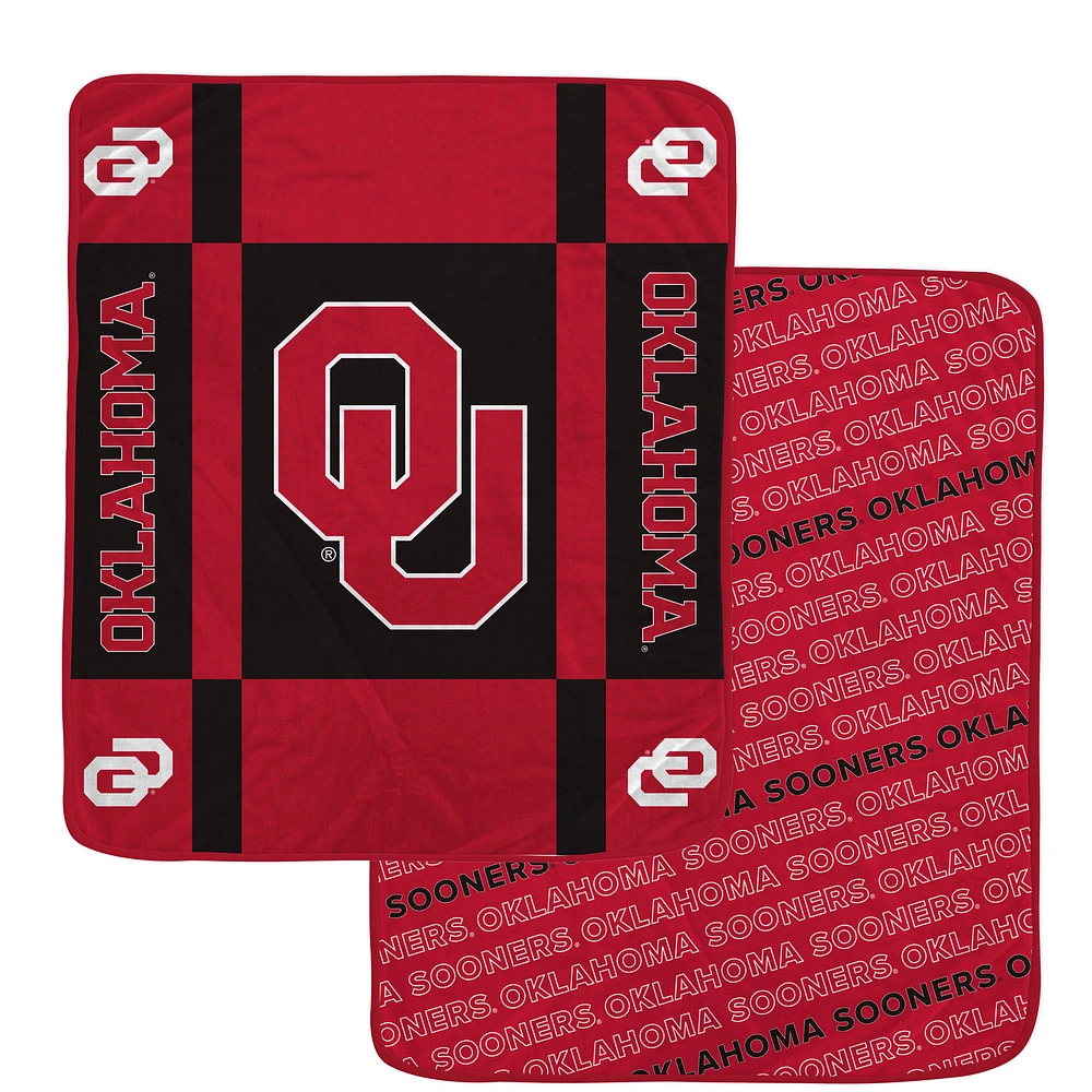 Pegasus Oklahoma Sooners 60” x 70” Reverse Block Wordmark Double-Sided Blanket