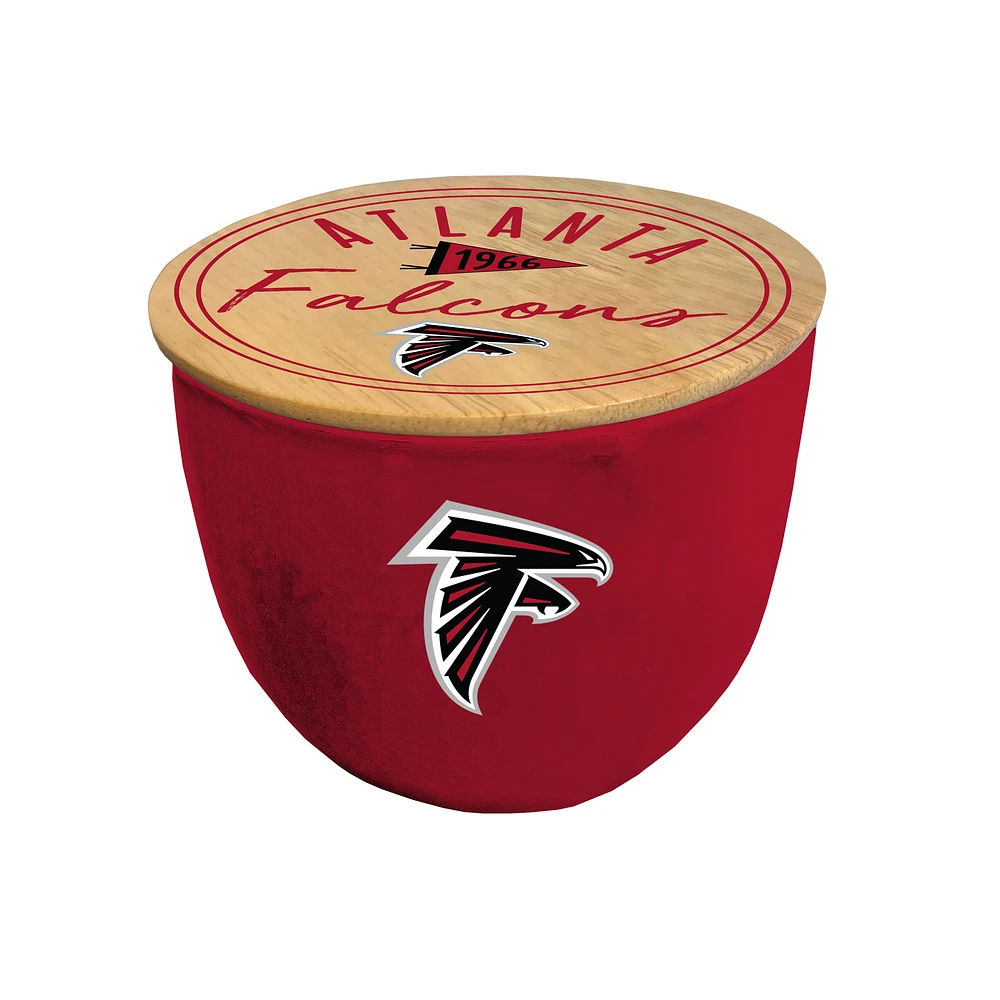 Pegasus Atlanta Falcons 16oz. Script Circle Wood Top Ceramic Candle