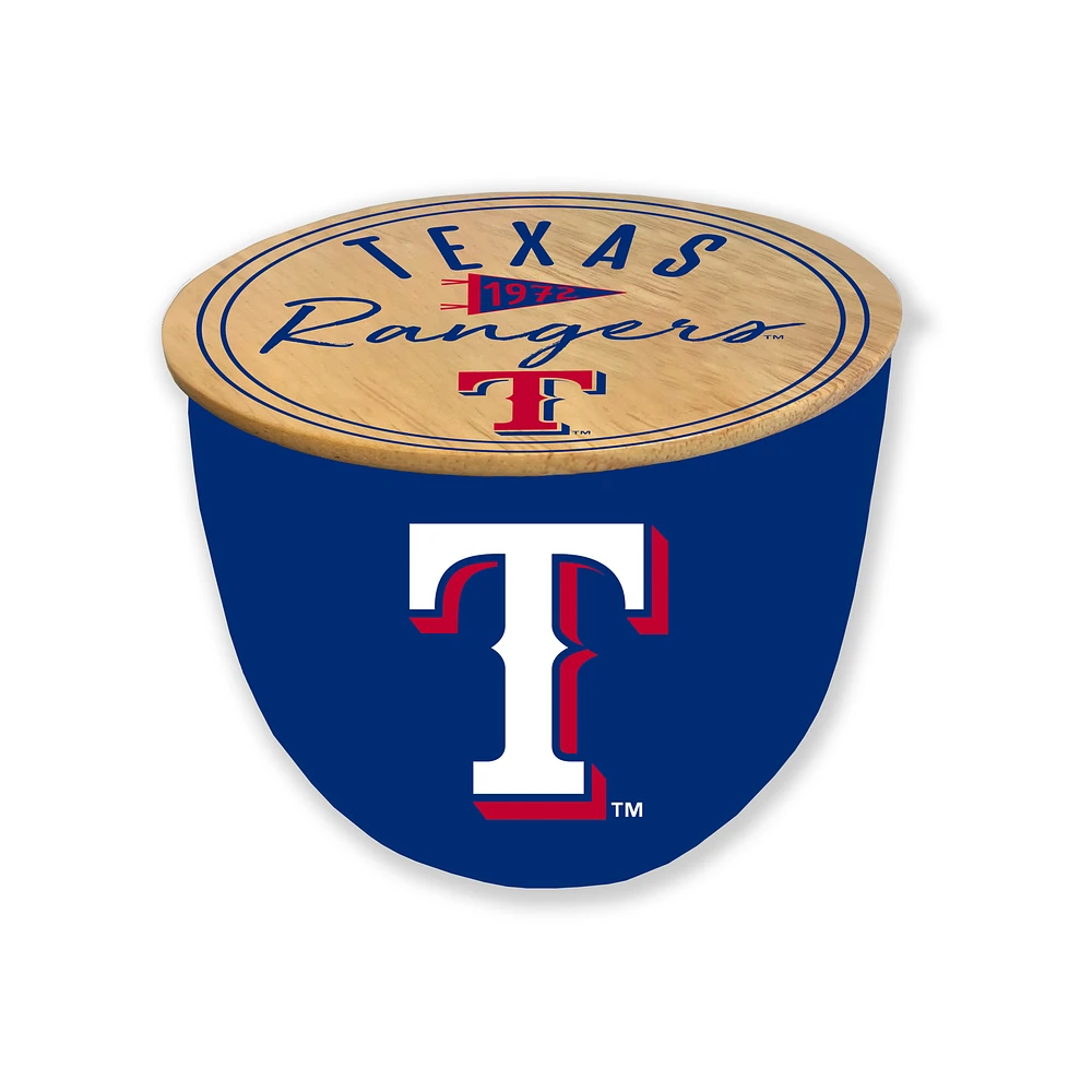Pegasus Texas Rangers 16oz. Script Circle Wood Top Ceramic Candle