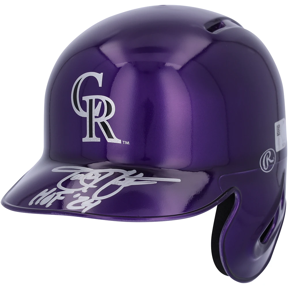 Todd Helton Colorado Rockies Autographed Alternate Chrome Rawlings Mini Batting Helmet with "HOF 2024 " Inscription - Fanatics Exclusive
