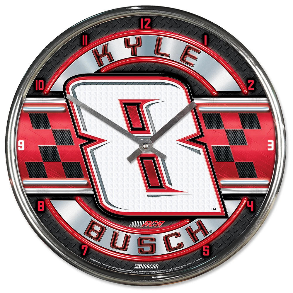WinCraft Kyle Busch 12'' Chrome Wall Clock