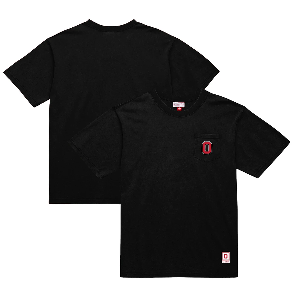 Men's Mitchell & Ness Black Ohio State Buckeyes Big & Tall Fade Away Premium T-Shirt