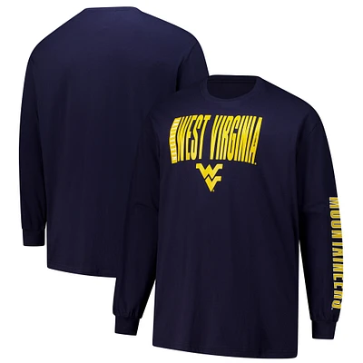 Men's Fanatics Navy West Virginia Mountaineers Big & Tall Vision Long Sleeve T-Shirt