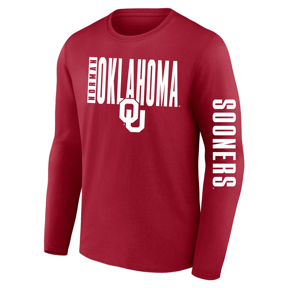 Men's Fanatics Crimson Oklahoma Sooners Big & Tall Vision Long Sleeve T-Shirt