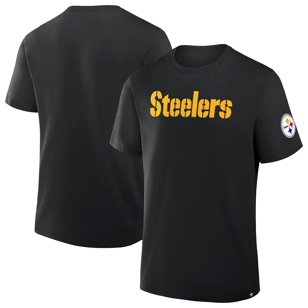 Men's Fanatics Black Pittsburgh Steelers Option Route Legacy T-Shirt