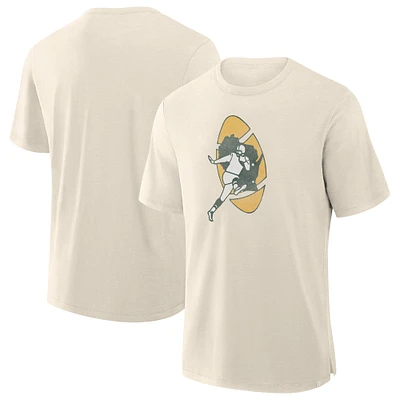 Men's Fanatics Cream Green Bay Packers Slub T-Shirt