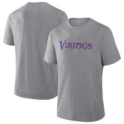 Men's Fanatics Heather Gray Minnesota Vikings Pass Rush Tri-Blend T-Shirt