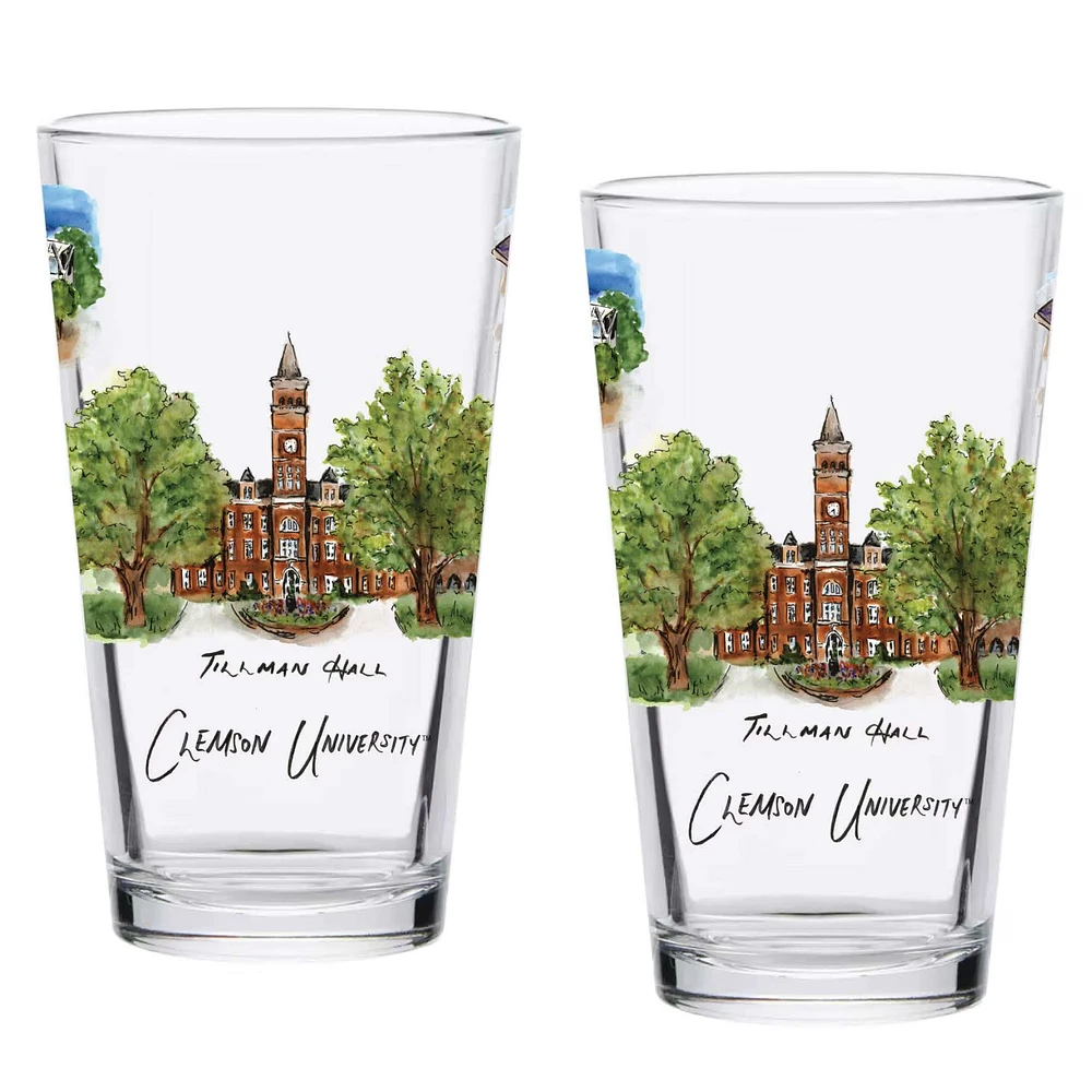Clemson Tigers 2-Pack 16oz. Laura Wilcox University Pint Set