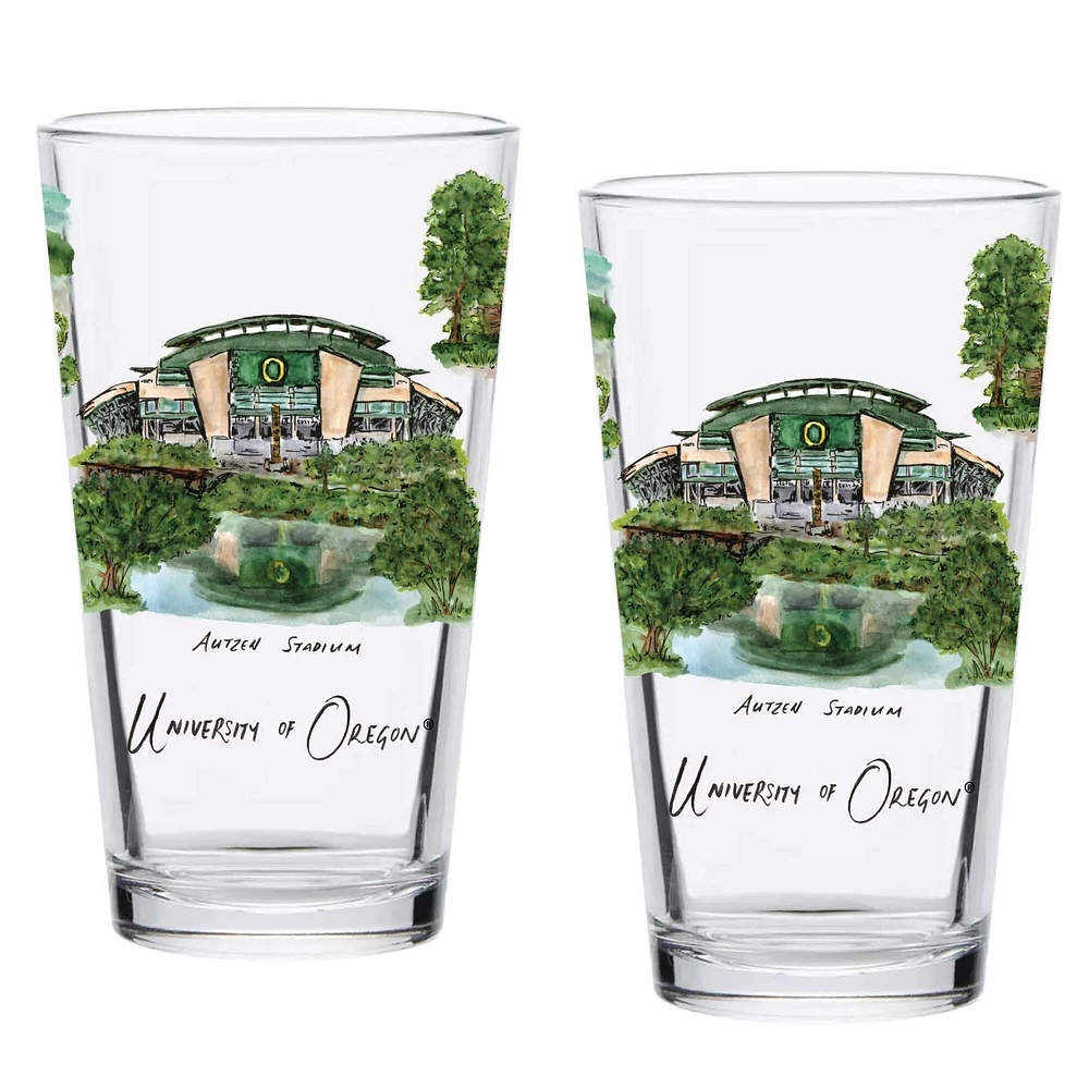 Oregon Ducks 2-Pack 16oz. Laura Wilcox University Pint Set