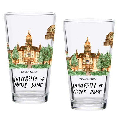 Notre Dame Fighting Irish 2-Pack 16oz. Laura Wilcox University Pint Set