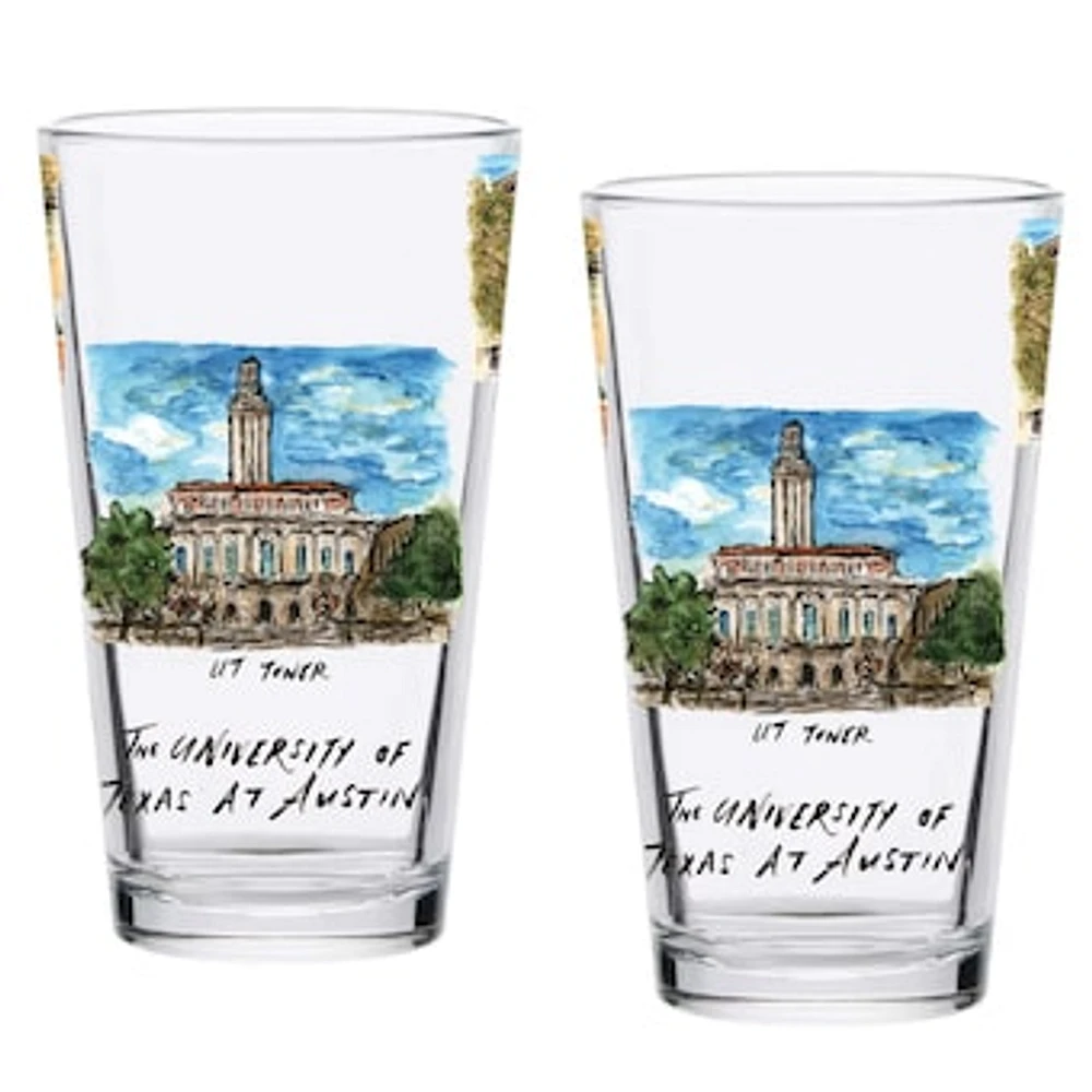 Texas Longhorns 2-Pack 16oz. Laura Wilcox University Pint Set