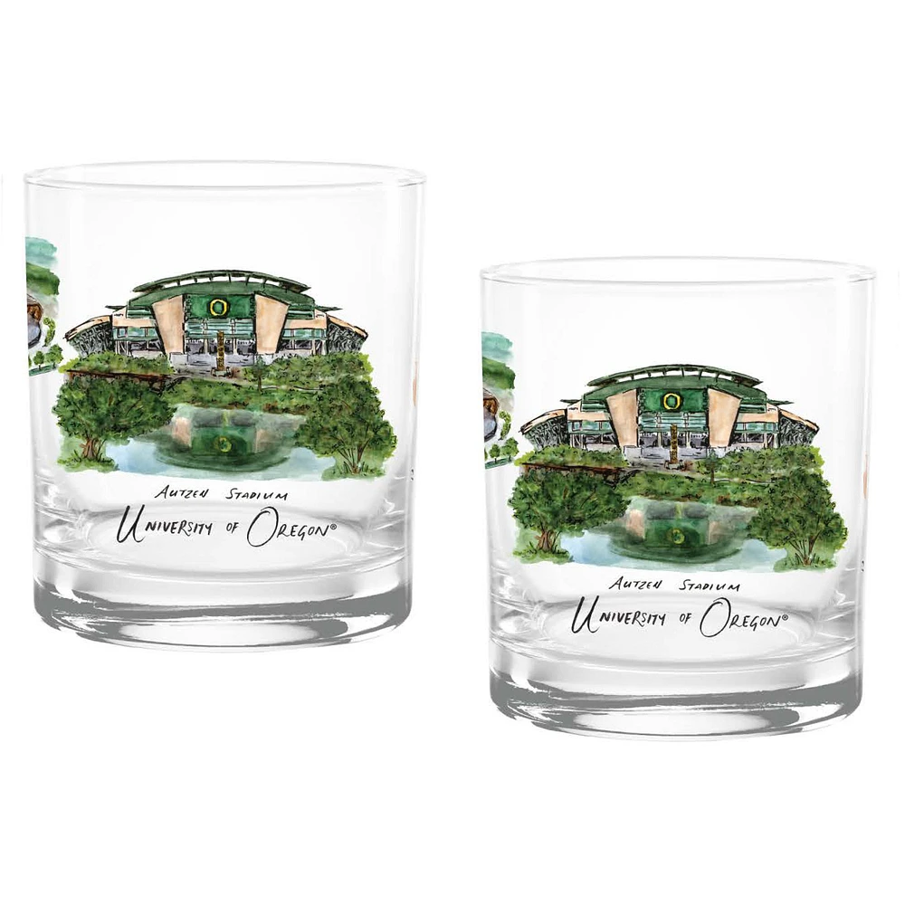 Oregon Ducks 2-Pack 14oz. Laura Wilcox University Rocks Set