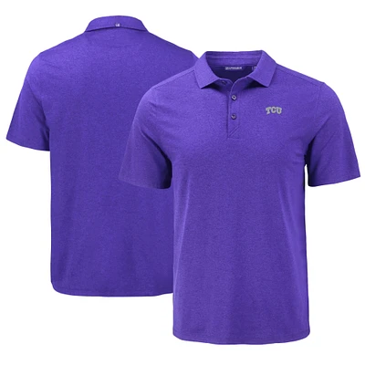 Men's Cutter & Buck TCU Horned Frogs Coastline Epic Comfort Eco Recycled Polo