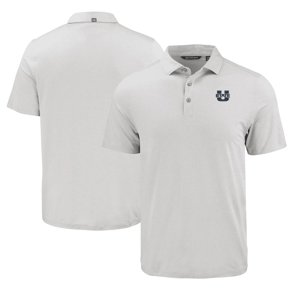 Men's Cutter & Buck Gray Utah State Aggies Coastline Epic Comfort Eco Recycled Polo