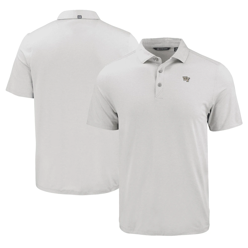 Men's Cutter & Buck Gray Wake Forest Demon Deacons Coastline Epic Comfort Eco Recycled Polo
