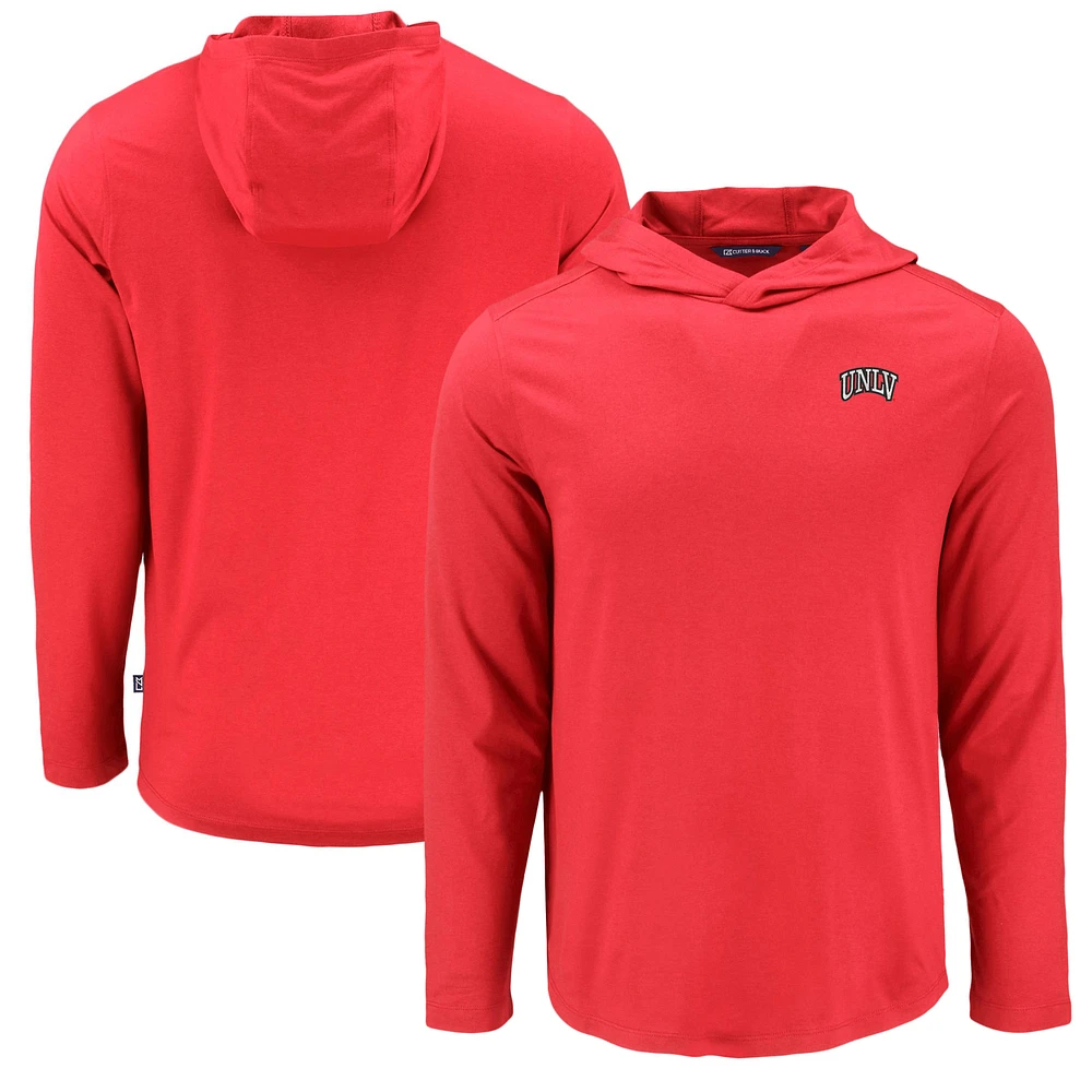 Men's Cutter & Buck UNLV Rebels Coastline Epic Comfort Eco Recycled Long Sleeve Hoodie T-Shirt