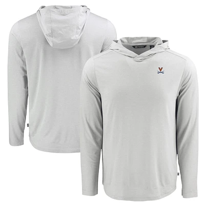 Men's Cutter & Buck Gray Virginia Cavaliers Coastline Epic Comfort Eco Recycled Long Sleeve Hoodie T-Shirt
