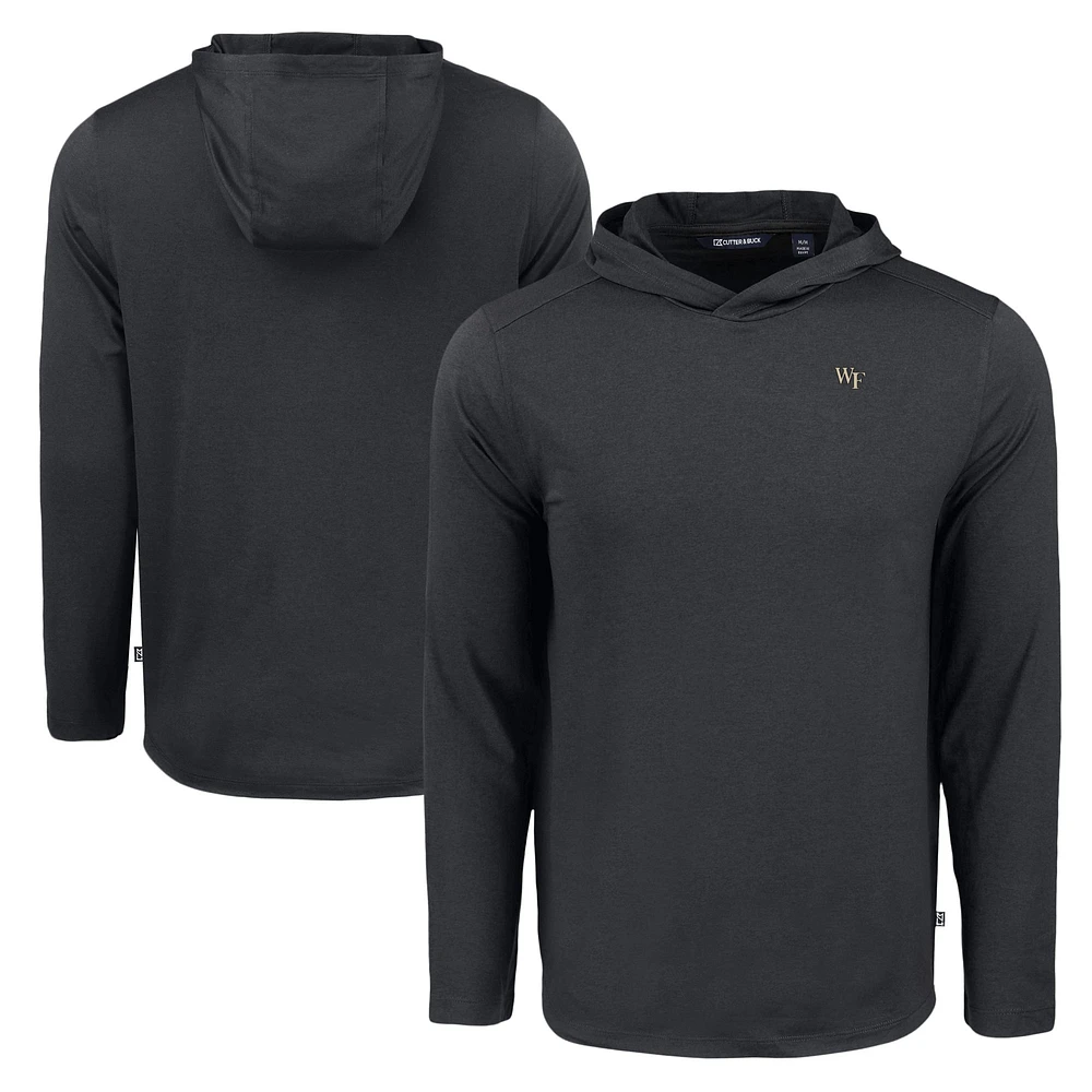 Men's Cutter & Buck Wake Forest Demon Deacons Coastline Epic Comfort Eco Recycled Long Sleeve Hoodie T-Shirt