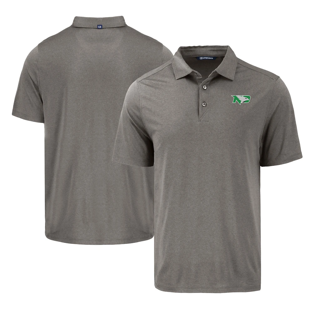 Men's Cutter & Buck Gray North Dakota Coastline Epic Comfort Eco Recycled Polo