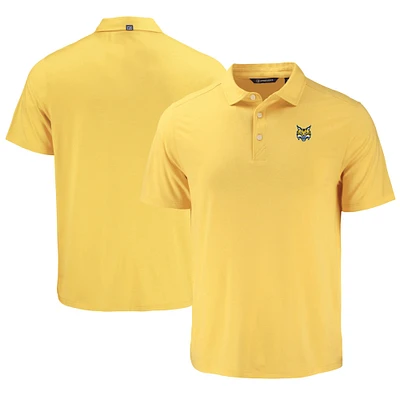 Men's Cutter & Buck Light Gold Quinnipiac Bobcats Coastline Epic Comfort Eco Recycled Polo