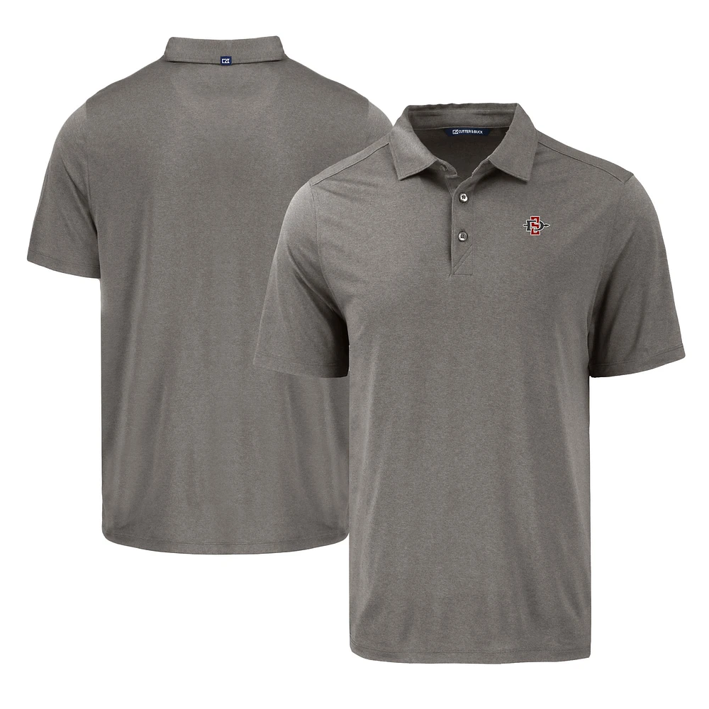 Men's Cutter & Buck Gray San Diego State Aztecs Coastline Epic Comfort Eco Recycled Polo