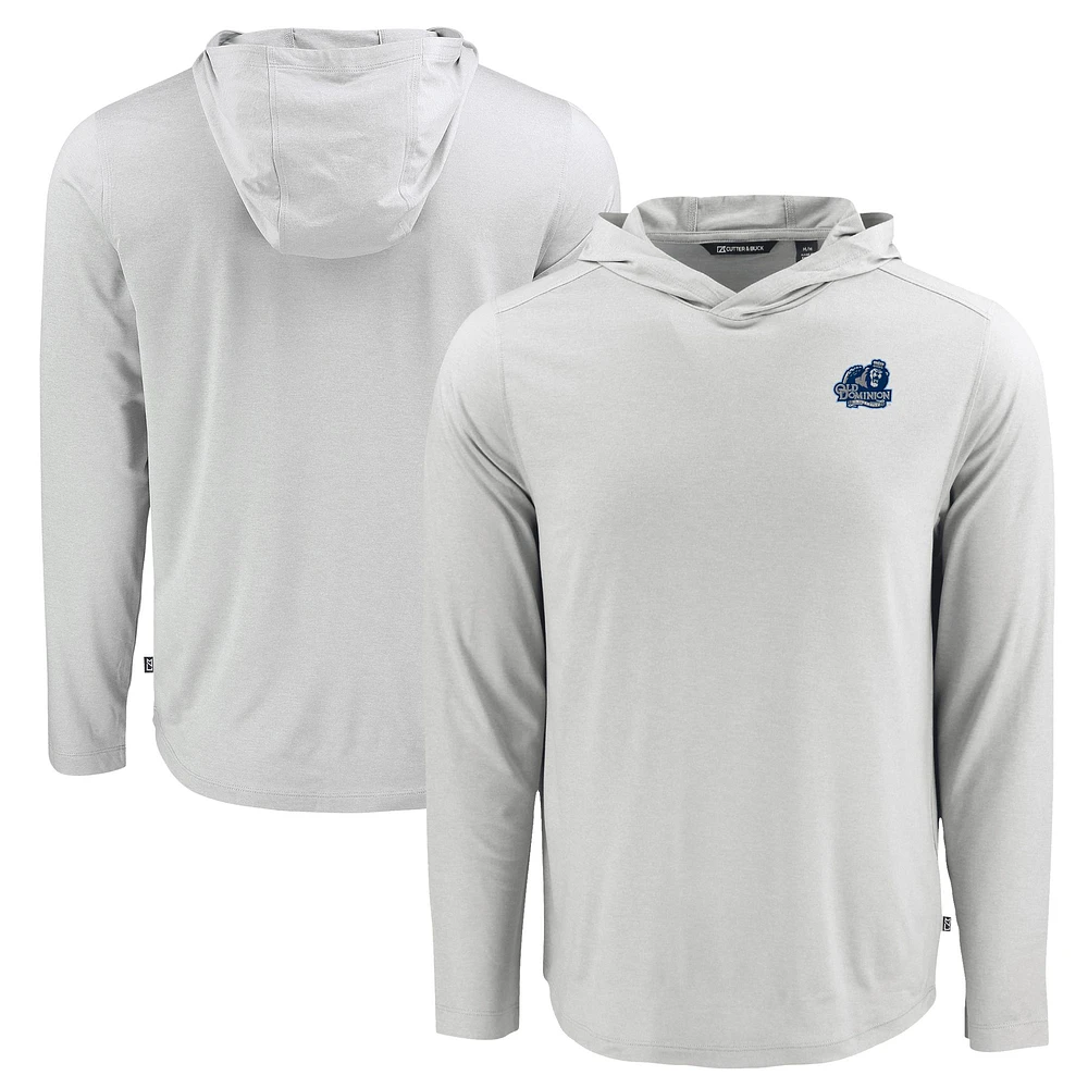 Men's Cutter & Buck Gray Old Dominion Monarchs Coastline Epic Comfort Eco Recycled Long Sleeve Hoodie T-Shirt