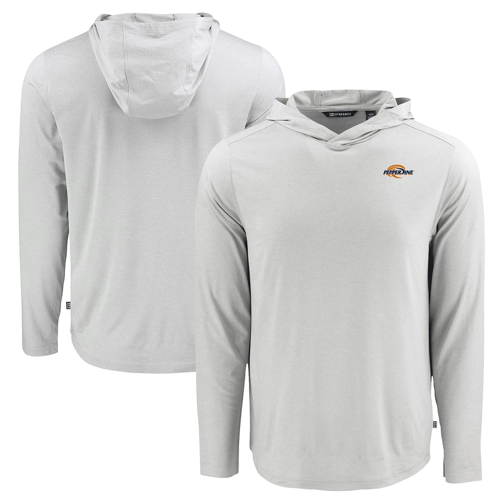 Men's Cutter & Buck Pepperdine Waves Coastline Epic Comfort Eco Recycled Long Sleeve Hoodie T-Shirt