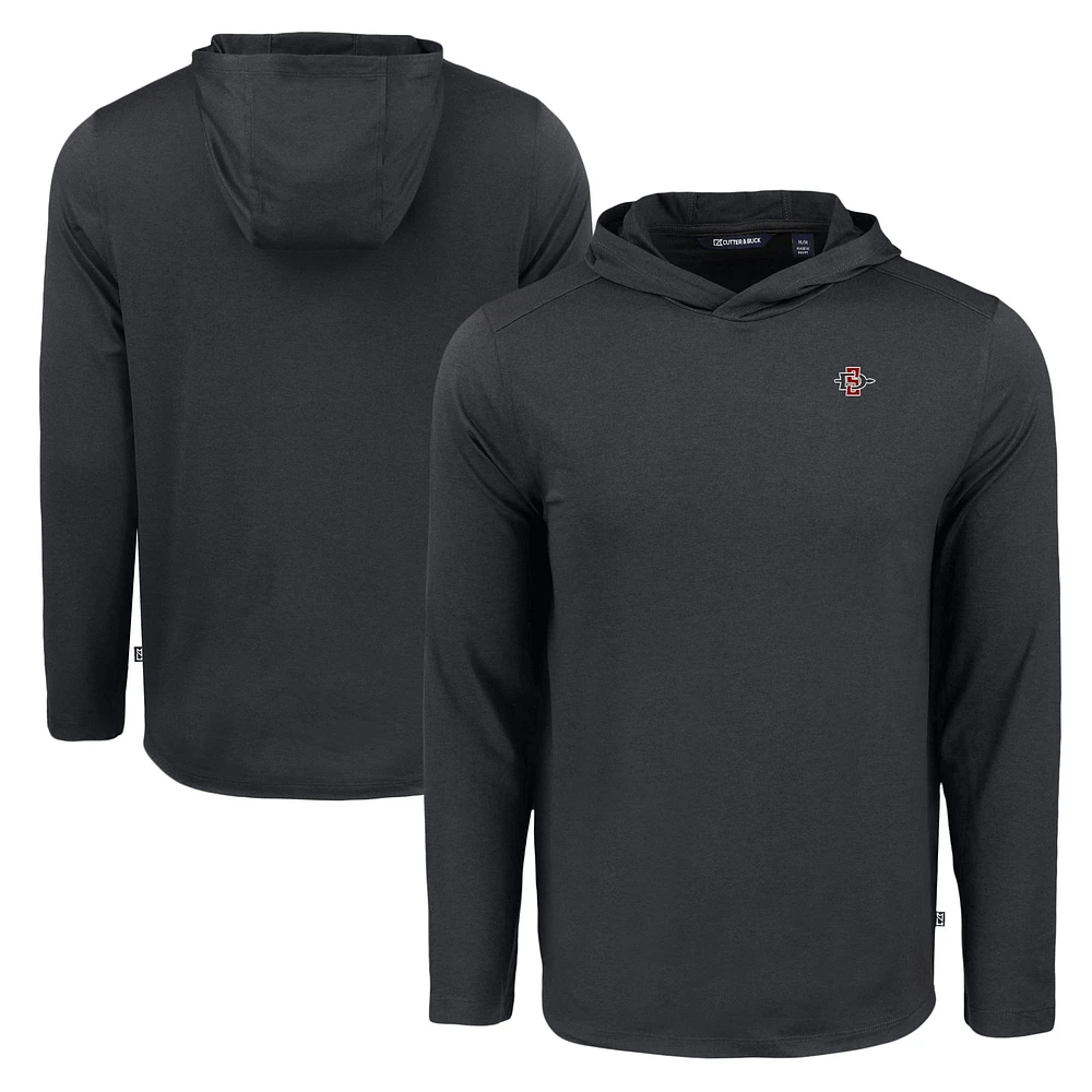 Men's Cutter & Buck San Diego State Aztecs Coastline Epic Comfort Eco Recycled Long Sleeve Hoodie T-Shirt