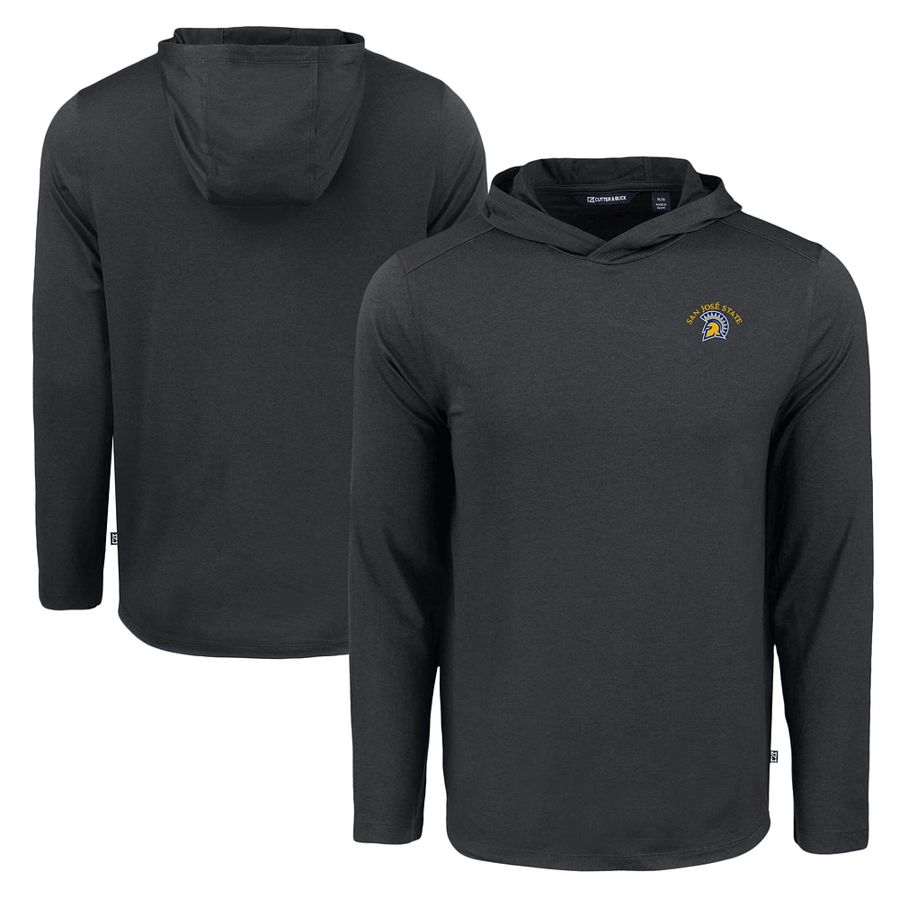 Men's Cutter & Buck Black San Jose State Spartans Coastline Epic Comfort Eco Recycled Long Sleeve Hoodie T-Shirt