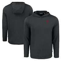 Men's Cutter & Buck Black Nebraska Huskers Coastline Epic Comfort Eco Recycled Long Sleeve Hoodie T-Shirt