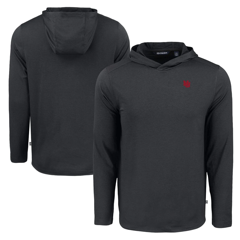 Men's Cutter & Buck Black Nebraska Huskers Coastline Epic Comfort Eco Recycled Long Sleeve Hoodie T-Shirt