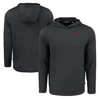 Men's Cutter & Buck Black Nebraska Huskers Coastline Epic Comfort Eco Recycled Long Sleeve Hoodie T-Shirt