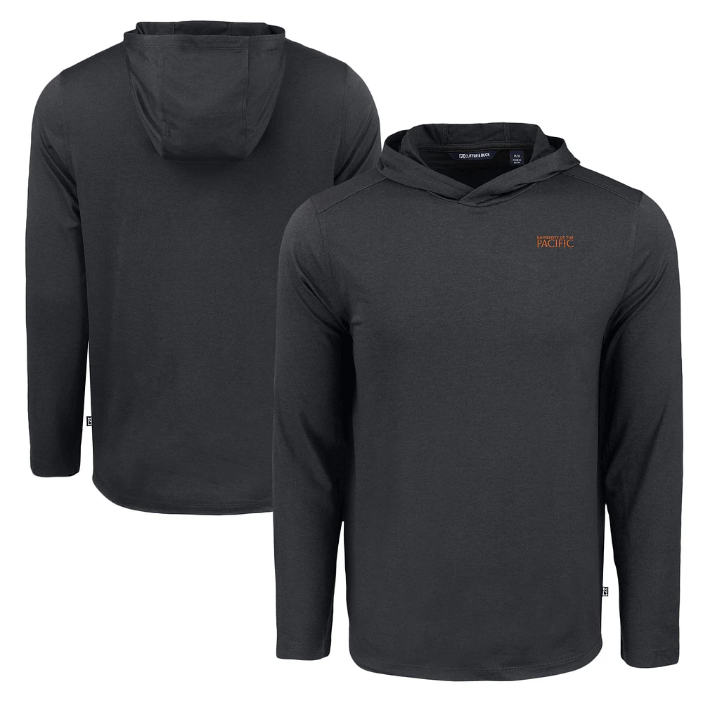 Men's Cutter & Buck Black Pacific Tigers Coastline Epic Comfort Eco Recycled Long Sleeve Hoodie T-Shirt