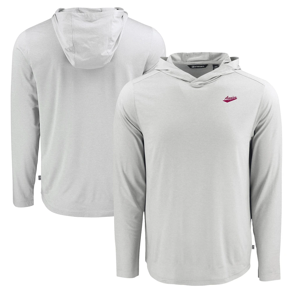 Men's Cutter & Buck New Mexico State Aggies Coastline Epic Comfort Eco Recycled Long Sleeve Hoodie T-Shirt
