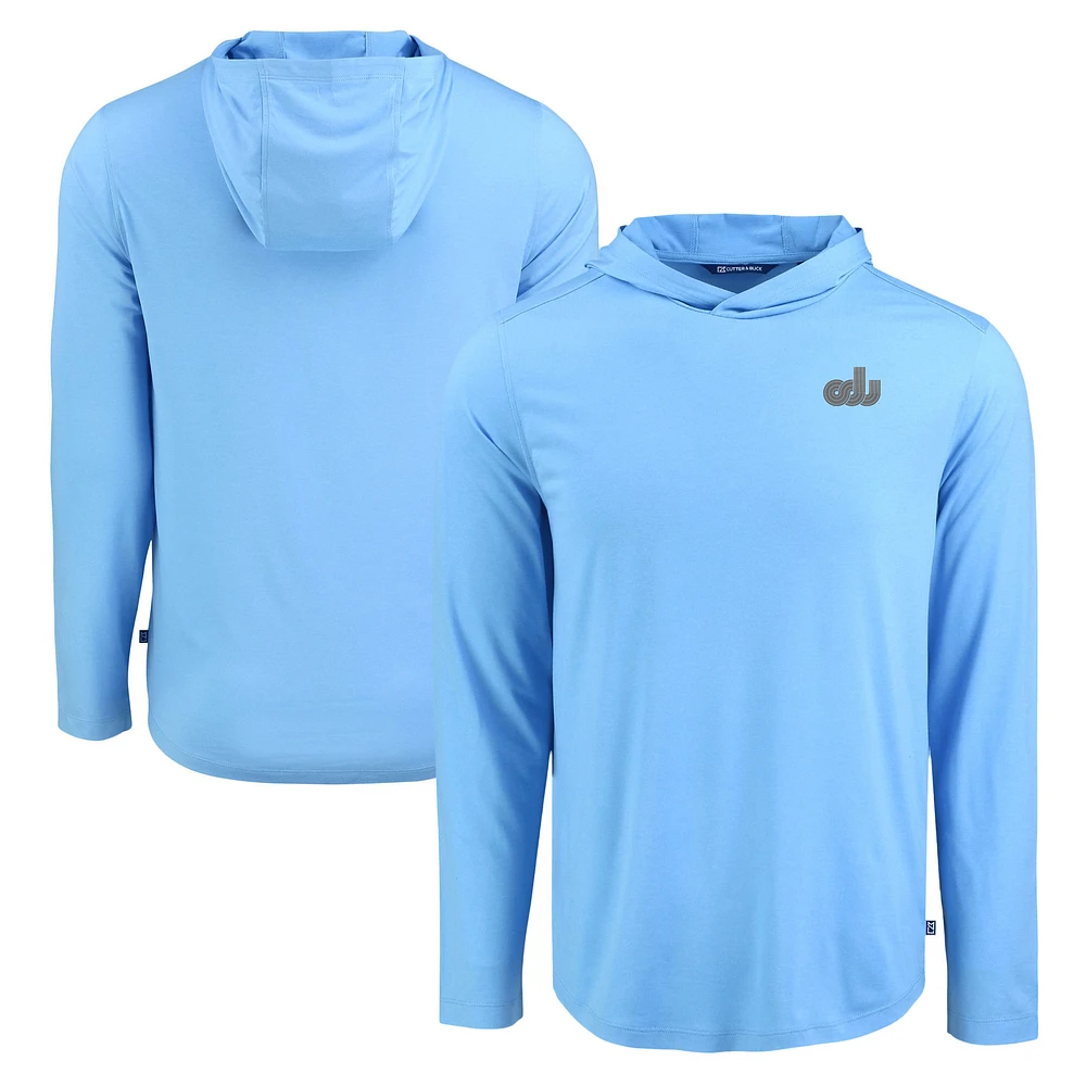 Men's Cutter & Buck Light Blue Old Dominion Monarchs Coastline Epic Comfort Eco Recycled Long Sleeve Hoodie T-Shirt