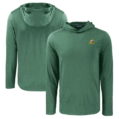 Men's Cutter & Buck Oregon Ducks Coastline Epic Comfort Eco Recycled Long Sleeve Hoodie T-Shirt