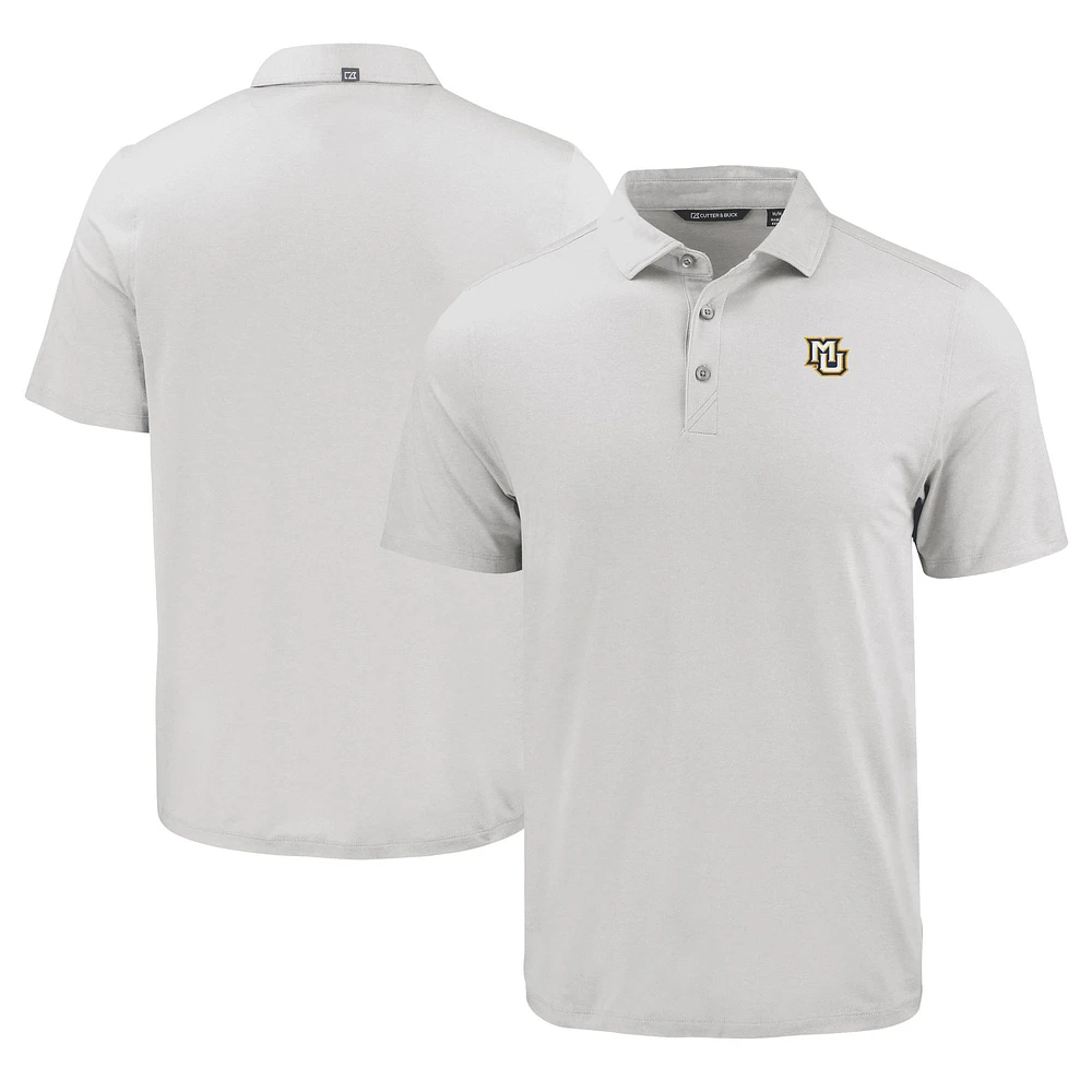 Men's Cutter & Buck Gray Marquette Golden Eagles Coastline Epic Comfort Eco Recycled Polo