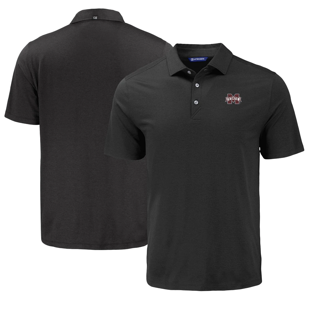 Men's Cutter & Buck Black Mississippi State Bulldogs Coastline Epic Comfort Eco Recycled Polo