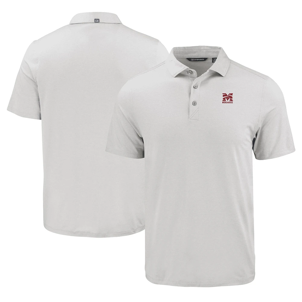 Men's Cutter & Buck Gray Morehouse Maroon Tigers Coastline Epic Comfort Eco Recycled Polo