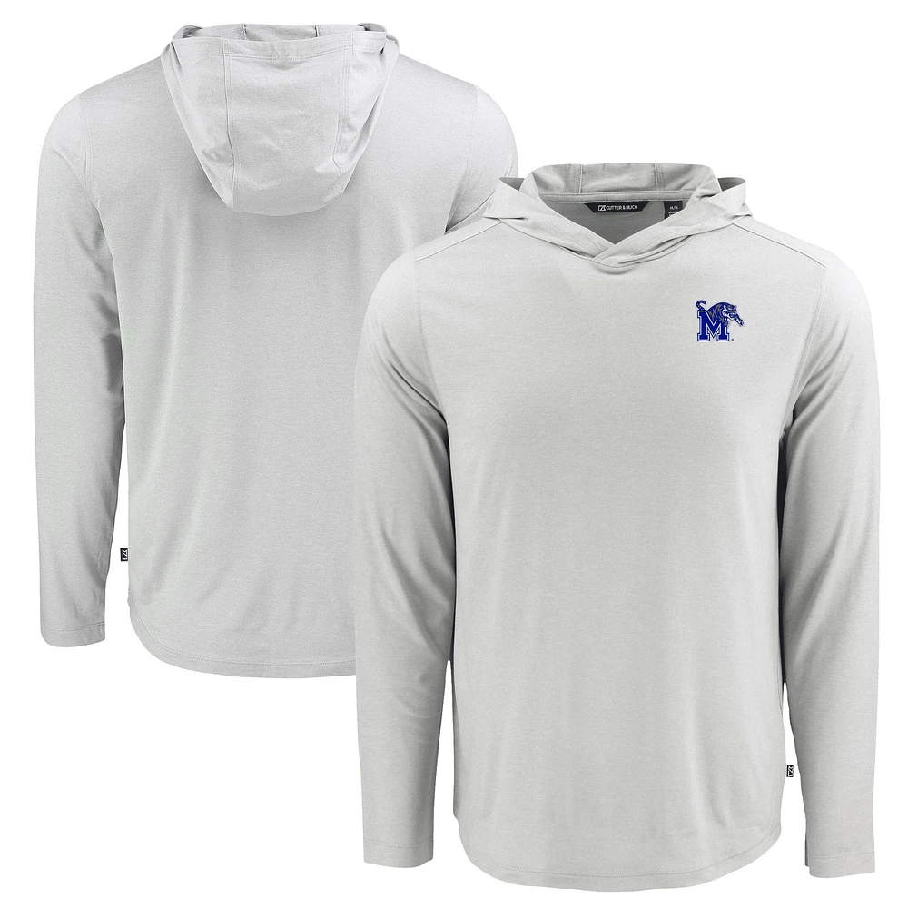 Men's Cutter & Buck Memphis Tigers Coastline Epic Comfort Eco Recycled Long Sleeve Hoodie T-Shirt