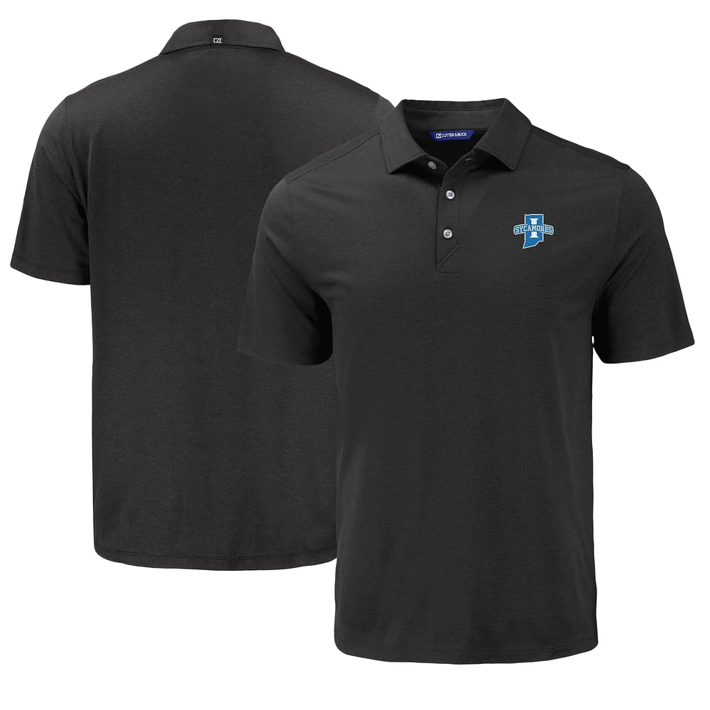 Men's Cutter & Buck Black Indiana State Sycamores Coastline Epic Comfort Eco Recycled Polo