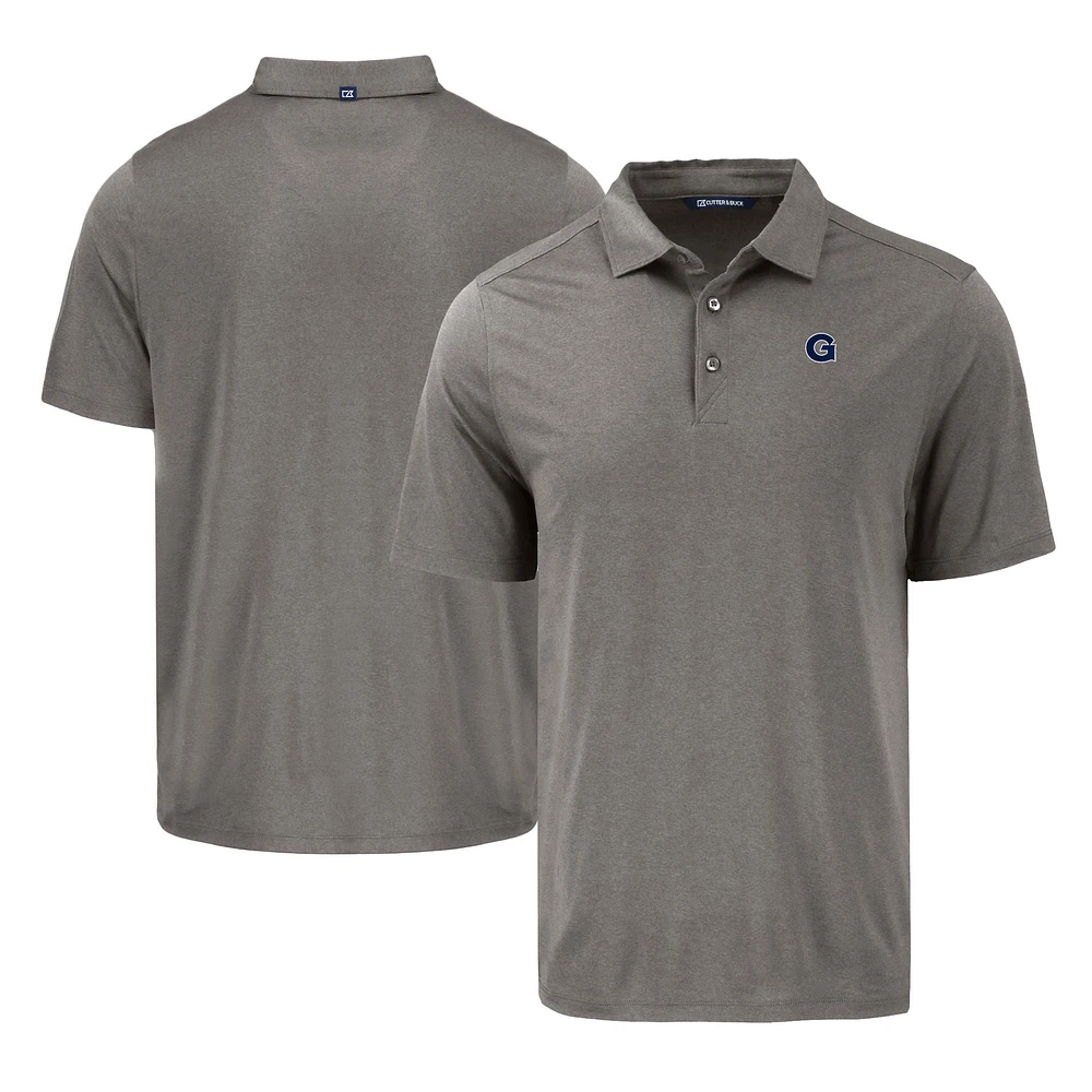Men's Cutter & Buck Gray Georgetown Hoyas Coastline Epic Comfort Eco Recycled Polo
