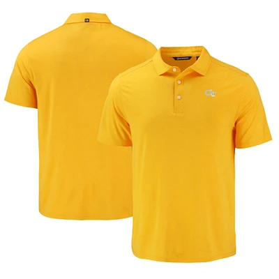 Men's Cutter & Buck Gold Georgia Tech Yellow Jackets Coastline Epic Comfort Eco Recycled Polo