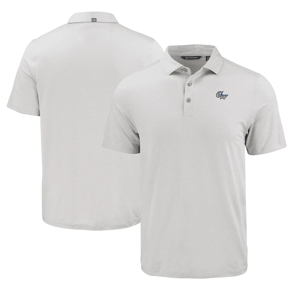 Men's Cutter & Buck Gray George Washington University Coastline Epic Comfort Eco Recycled Polo