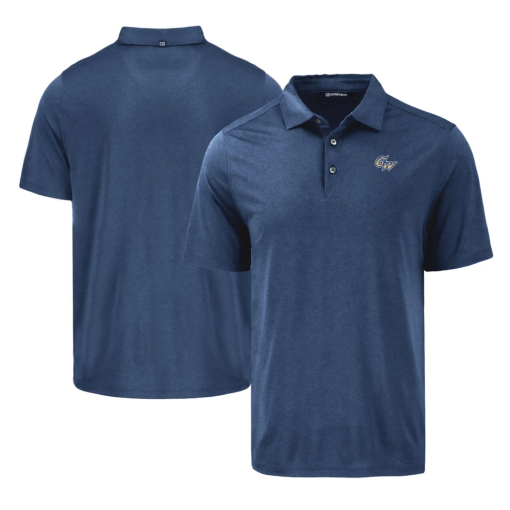 Men's Cutter & Buck Navy George Washington University Coastline Epic Comfort Eco Recycled Polo