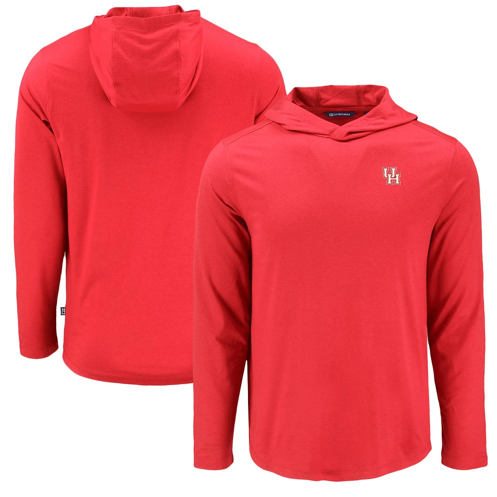 Men's Cutter & Buck Houston Cougars Coastline Epic Comfort Eco Recycled Long Sleeve Hoodie T-Shirt