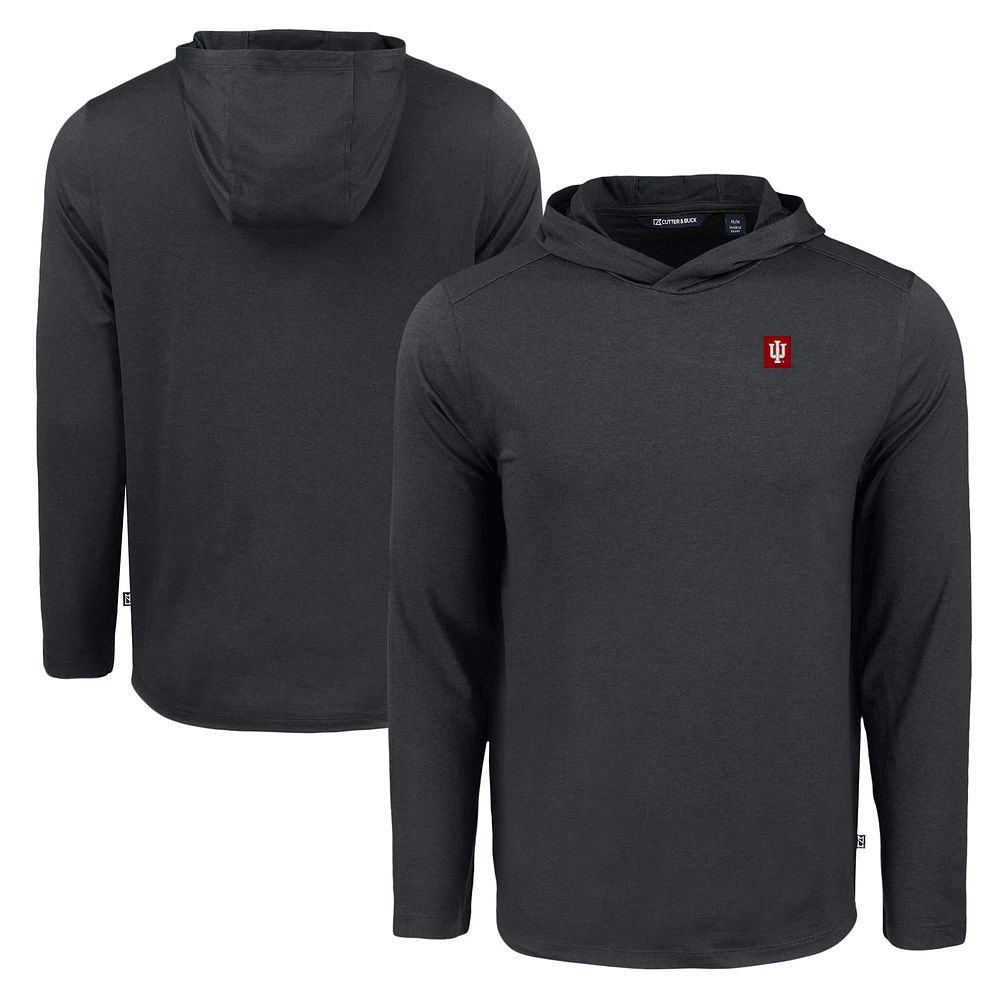 Men's Cutter & Buck Indiana Hoosiers Coastline Epic Comfort Eco Recycled Long Sleeve Hoodie T-Shirt